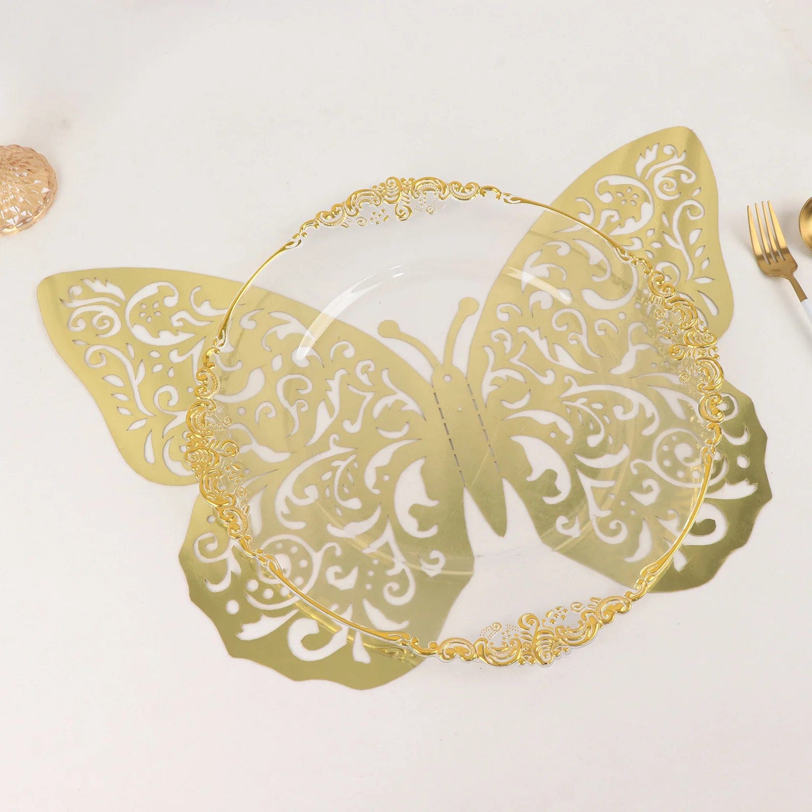 10 Metallic Gold 14x20 in Foil 3D Butterfly Wall Stickers DIY Decals