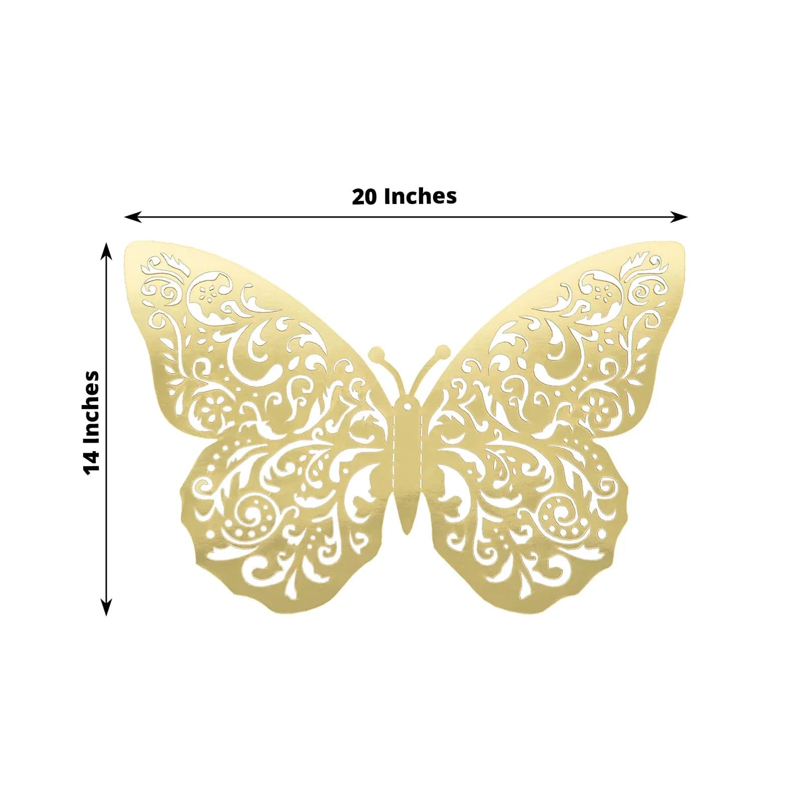 10 Metallic Gold 14x20 in Foil 3D Butterfly Wall Stickers DIY Decals