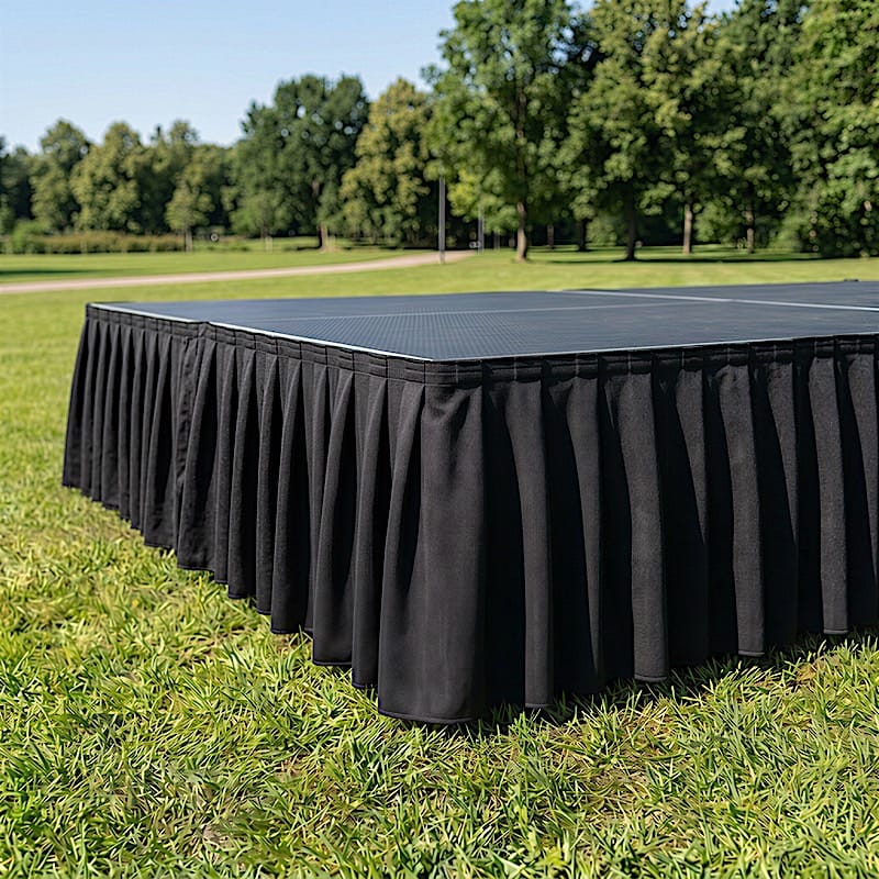 16 in x 10 feet Portable Wrinkle-Free Shirred Pleated Stag Table Skirt