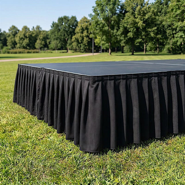 16 in x 10 feet Portable Wrinkle-Free Shirred Pleated Stag Table Skirt
