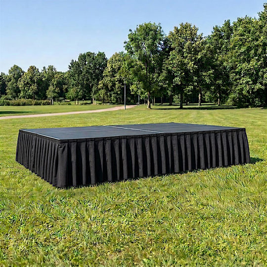 16 in x 10 feet Portable Wrinkle-Free Shirred Pleated Stag Table Skirt