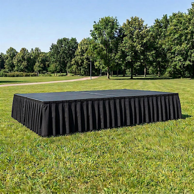 16 in x 10 feet Portable Wrinkle-Free Shirred Pleated Stag Table Skirt