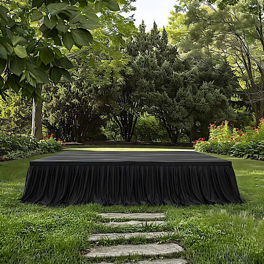 24 in x 20 feet Portable Wrinkle-Free Shirred Pleated Stag Table Skirt