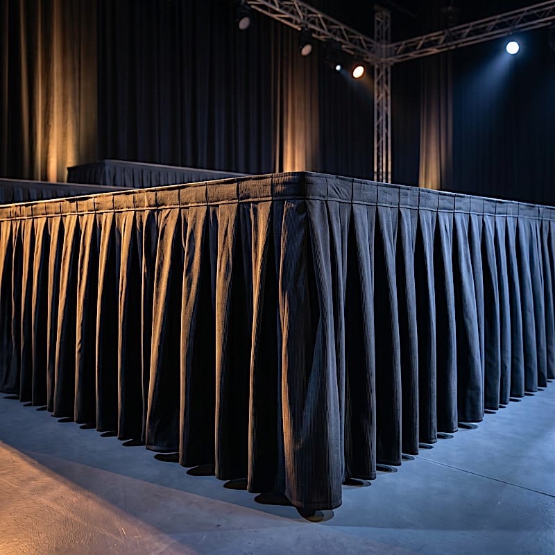 36 in x 20 feet Portable Wrinkle-Free Shirred Pleated Stag Table Skirt