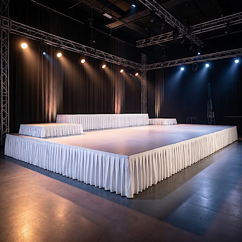 36 in x 20 feet Portable Wrinkle-Free Shirred Pleated Stag Table Skirt