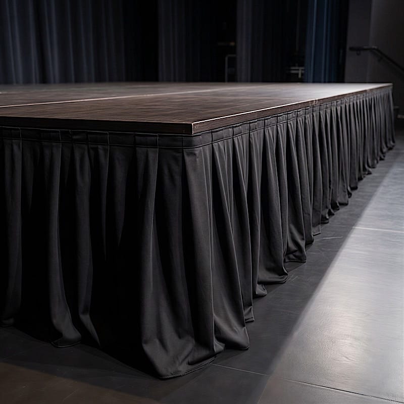 48 in x 20 feet Portable Wrinkle-Free Shirred Pleated Stag Table Skirt