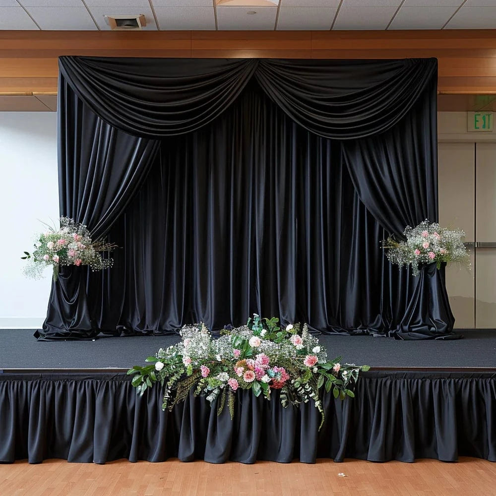 Polyester Shirred Pleat Portable Stage Skirting