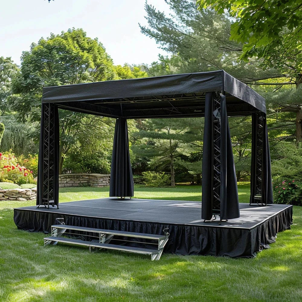 Polyester Shirred Pleat Portable Stage Skirting