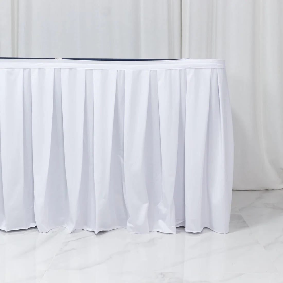Scuba Polyester Table Skirt Shirred Pleat Design