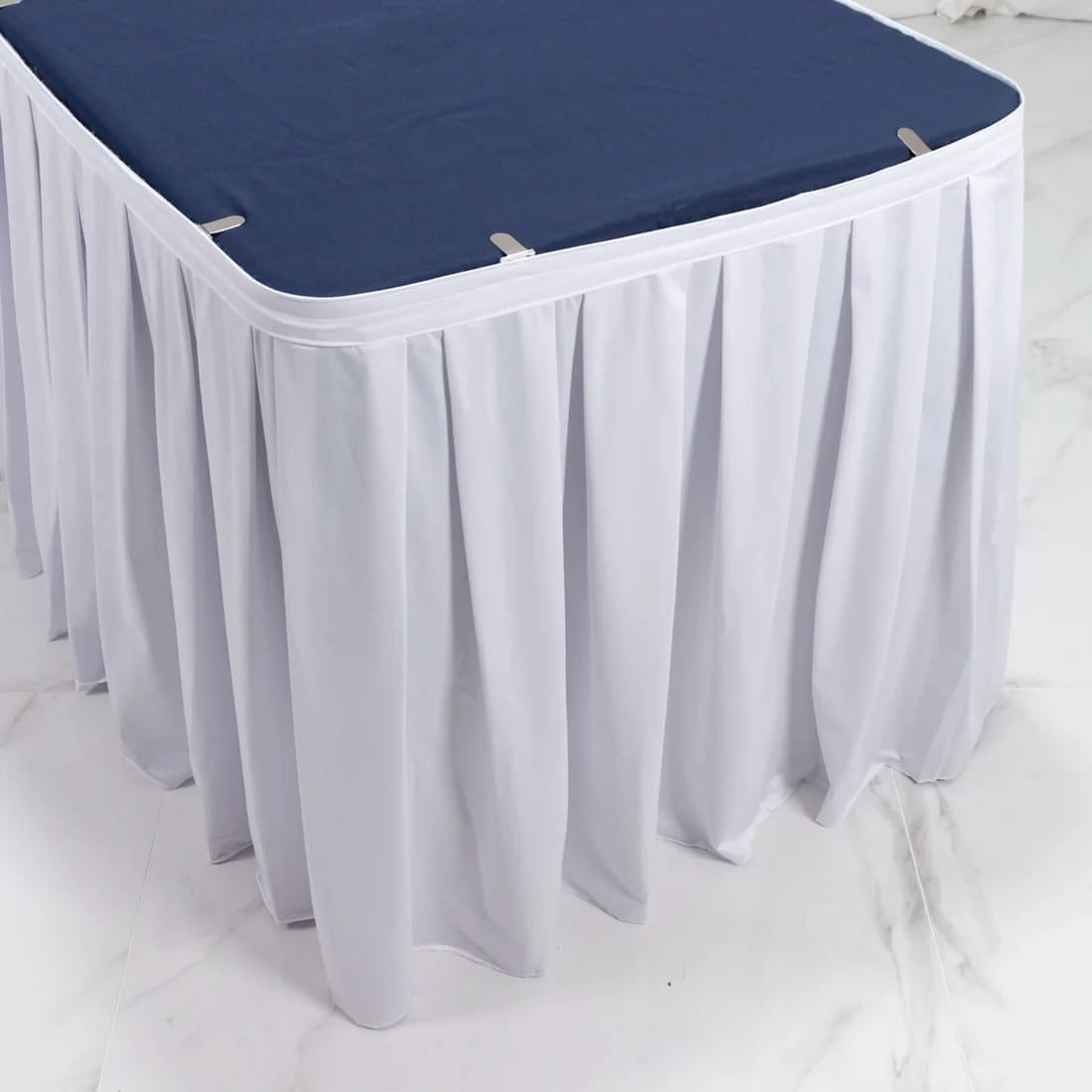 Scuba Polyester Table Skirt Shirred Pleat Design