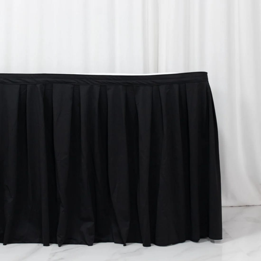 Scuba Polyester Table Skirt Shirred Pleat Design