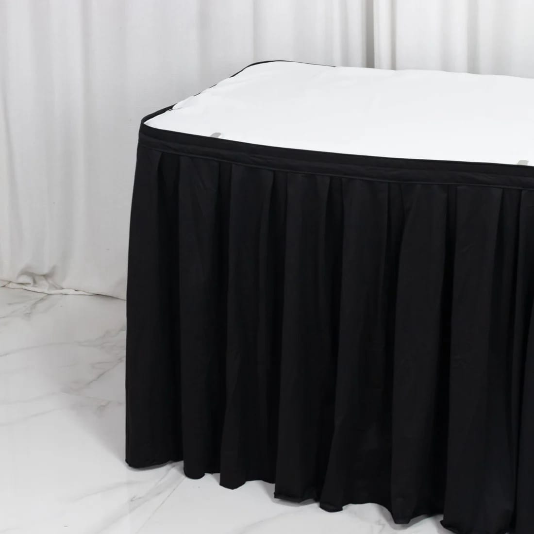 Scuba Polyester Table Skirt Shirred Pleat Design