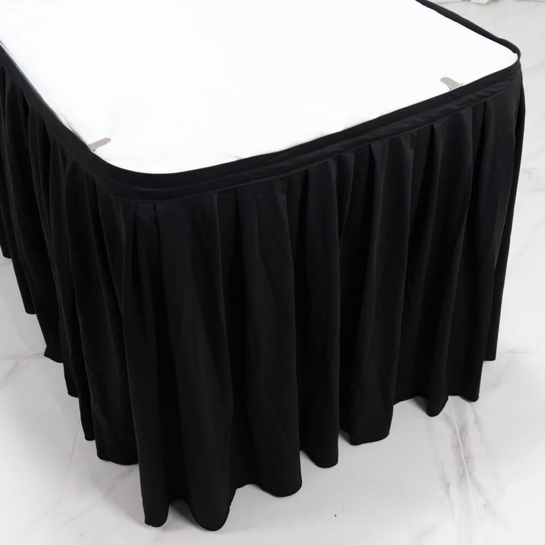 Scuba Polyester Table Skirt Shirred Pleat Design