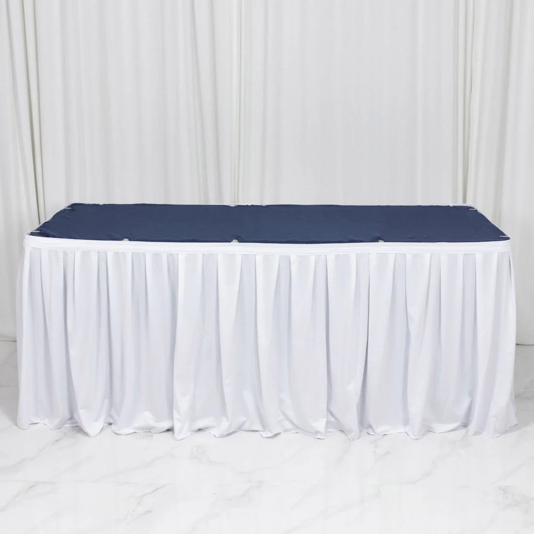 Scuba Polyester Table Skirt Shirred Pleat Design