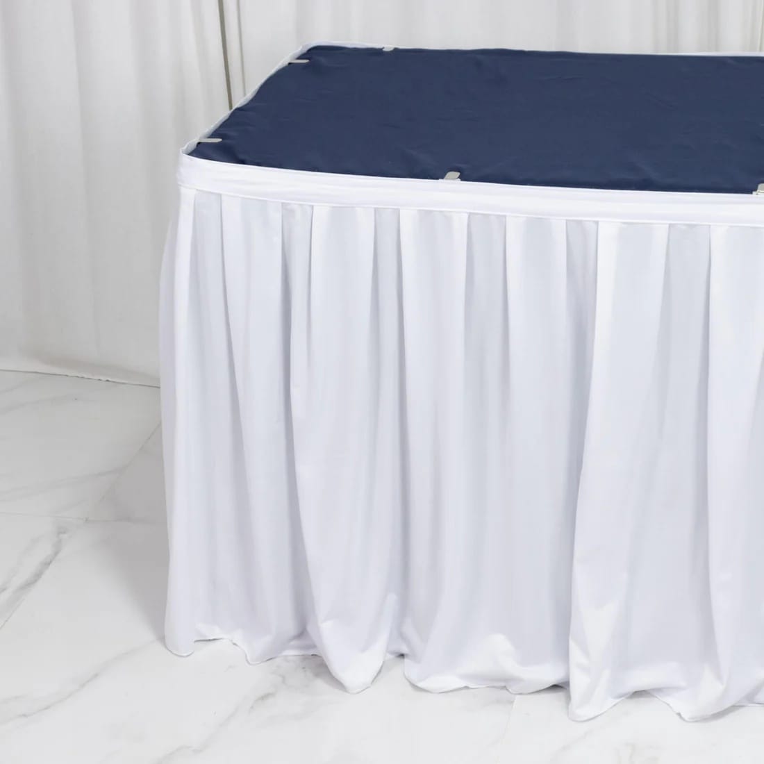 Scuba Polyester Table Skirt Shirred Pleat Design