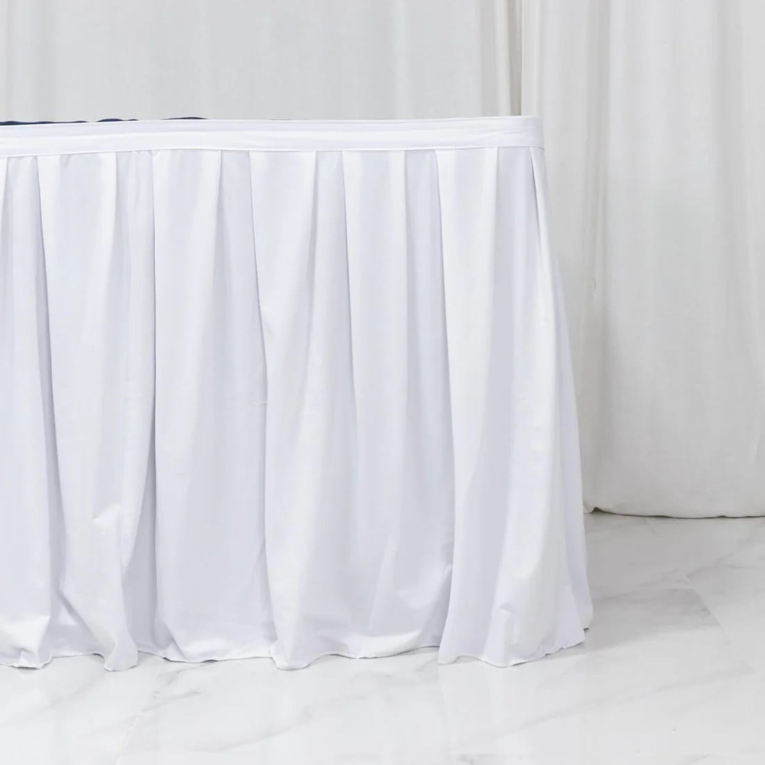 Scuba Polyester Table Skirt Shirred Pleat Design