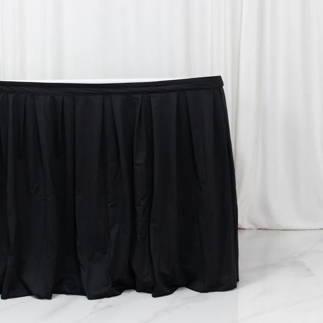 Scuba Polyester Table Skirt Shirred Pleat Design