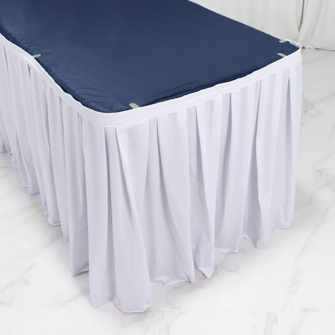 Scuba Polyester Table Skirt Shirred Pleat Design