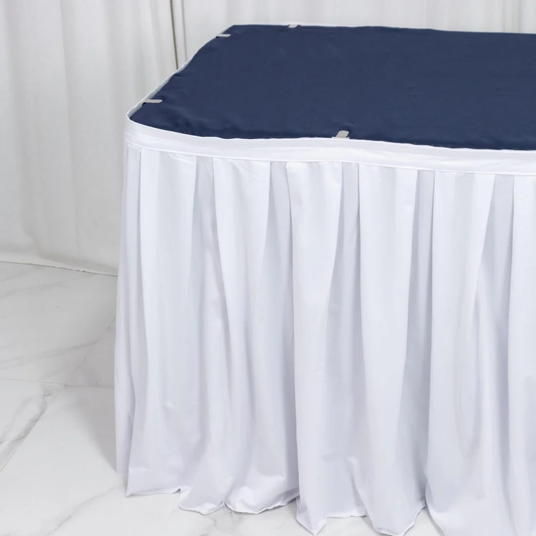 Scuba Polyester Table Skirt Shirred Pleat Design