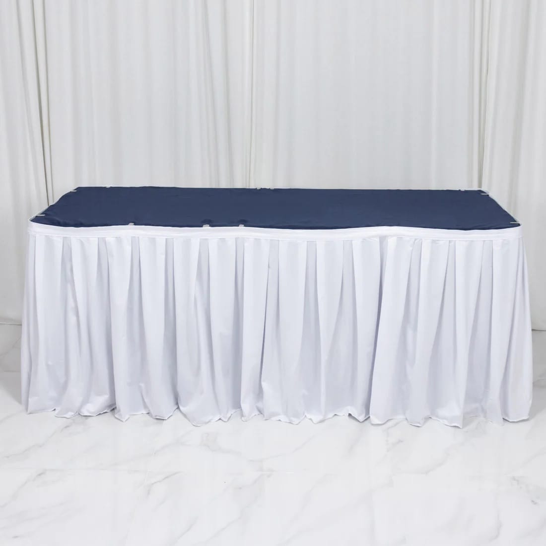 Scuba Polyester Table Skirt Shirred Pleat Design