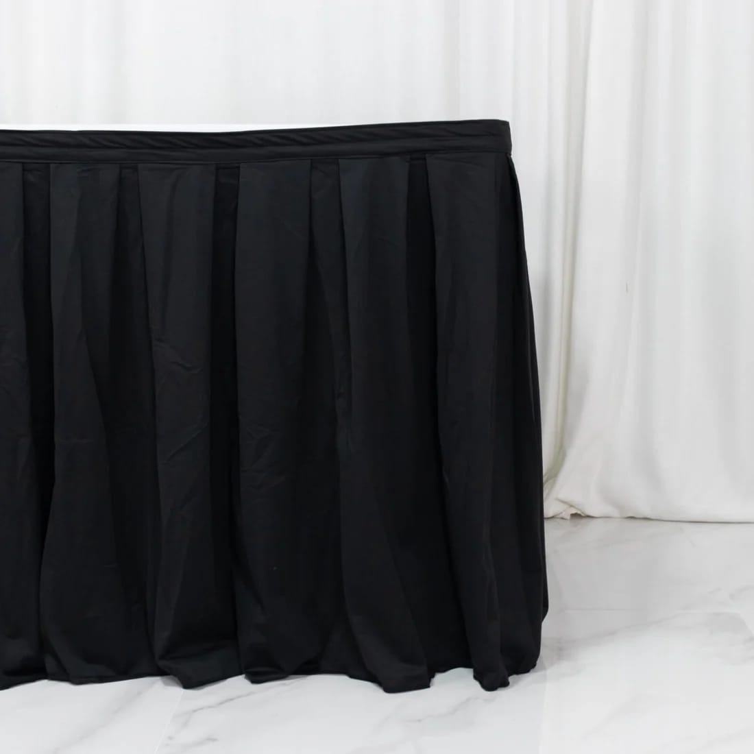 Scuba Polyester Table Skirt Shirred Pleat Design