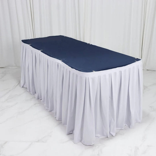 Scuba Polyester Table Skirt Shirred Pleat Design