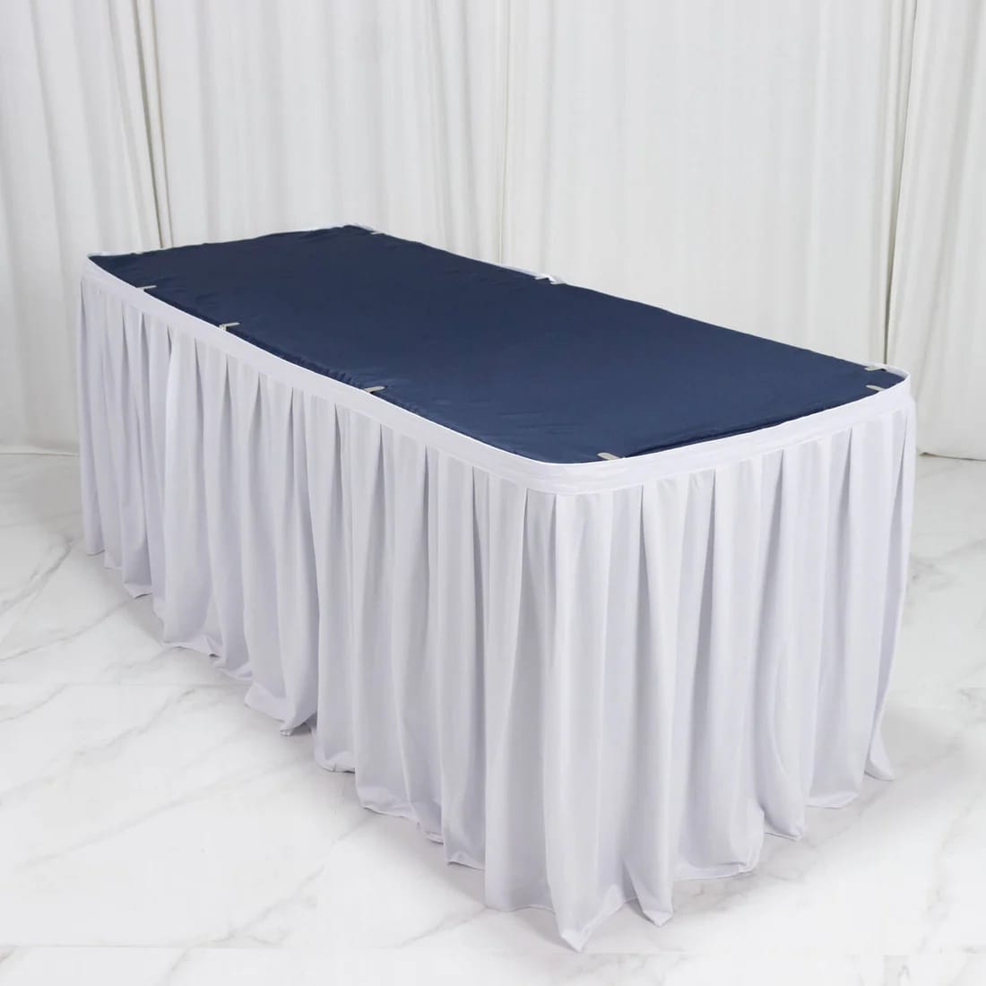 Scuba Polyester Table Skirt Shirred Pleat Design
