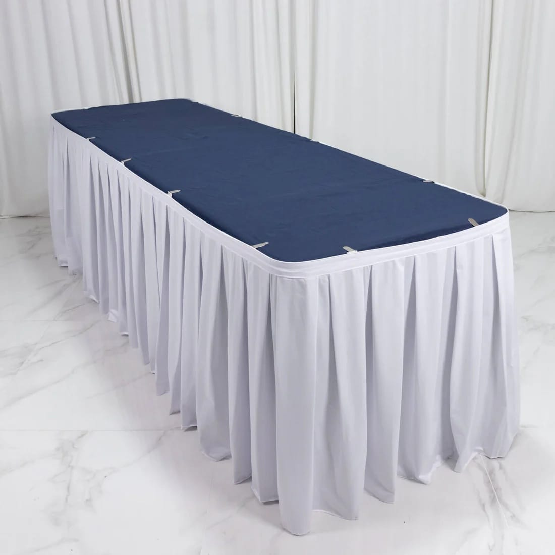 Scuba Polyester Table Skirt Shirred Pleat Design