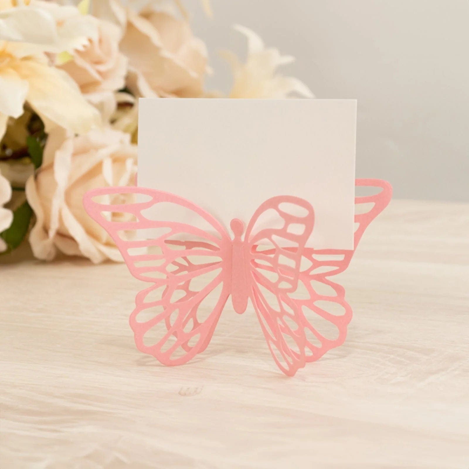 25 Butterfly 3x5 in Paper Place Card Holders with White Printable Cards