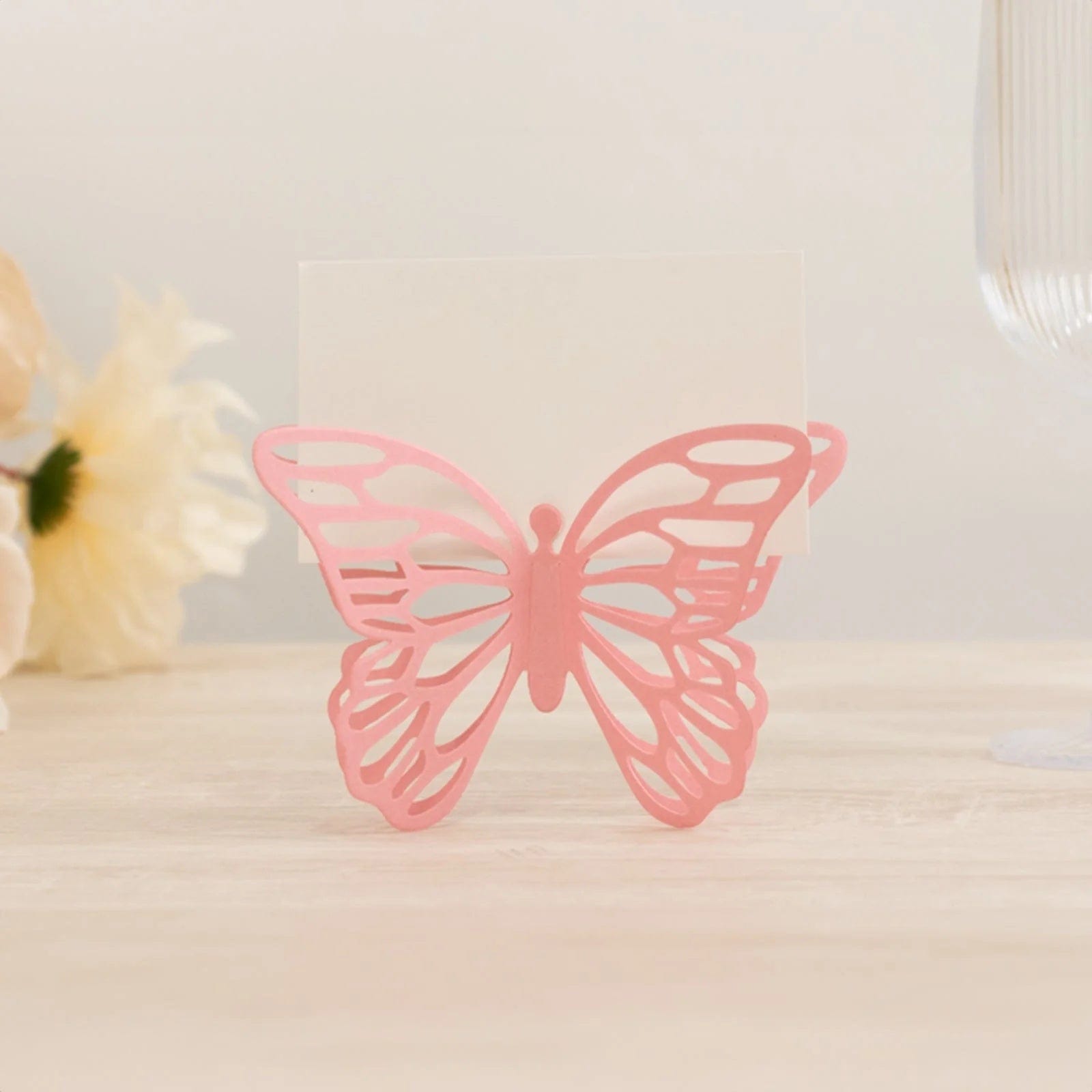 25 Butterfly 3x5 in Paper Place Card Holders with White Printable Cards