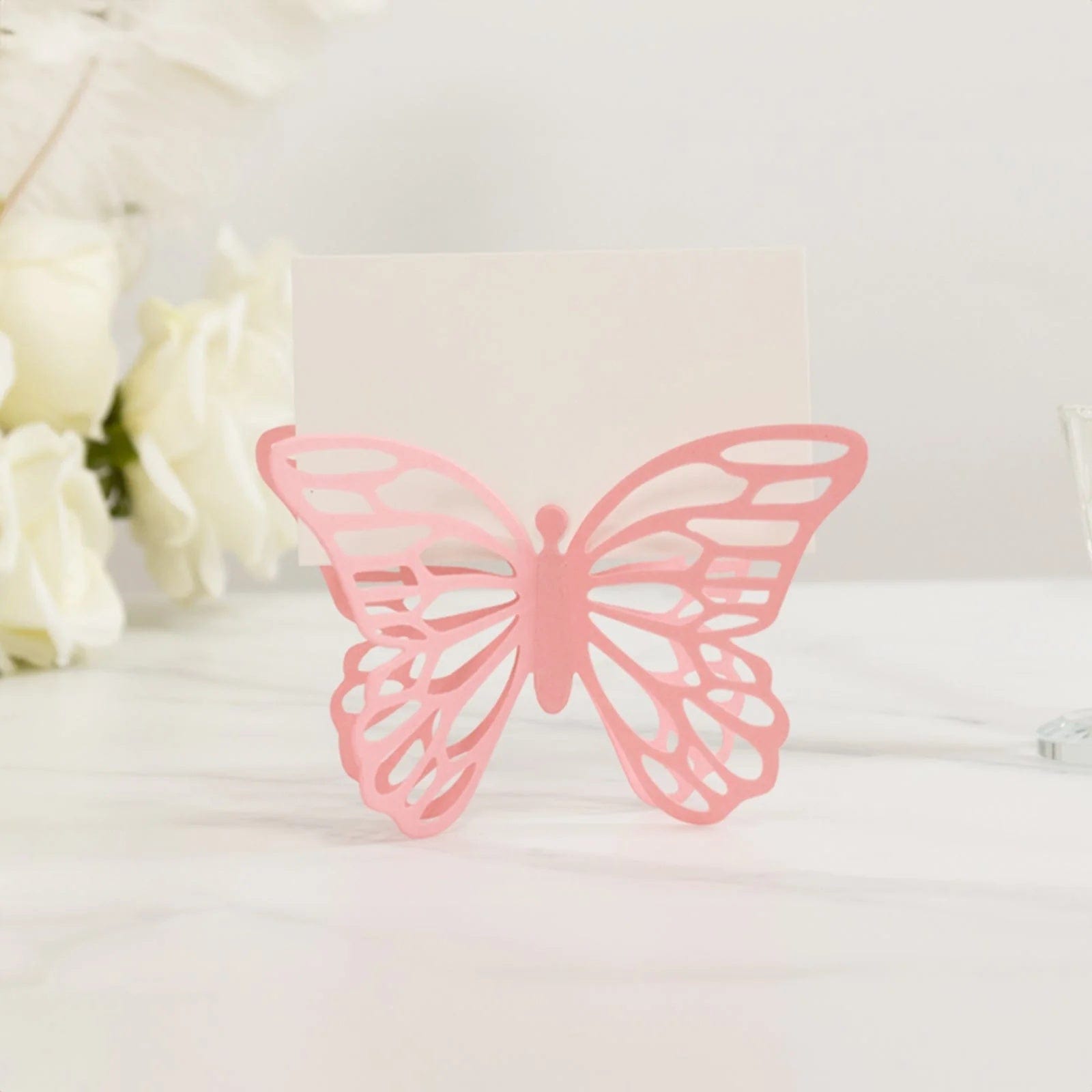 25 Butterfly 3x5 in Paper Place Card Holders with White Printable Cards