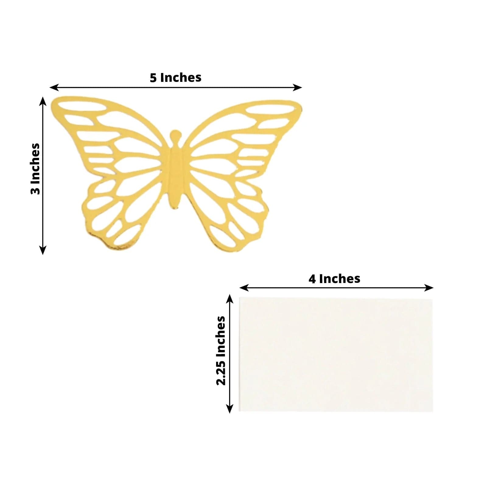 25 Butterfly 3x5 in Paper Place Card Holders with White Printable Cards