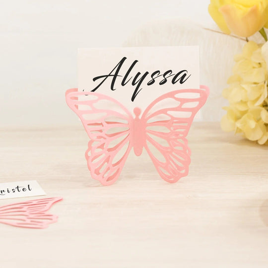 25 Butterfly 3x5 in Paper Place Card Holders with White Printable Cards