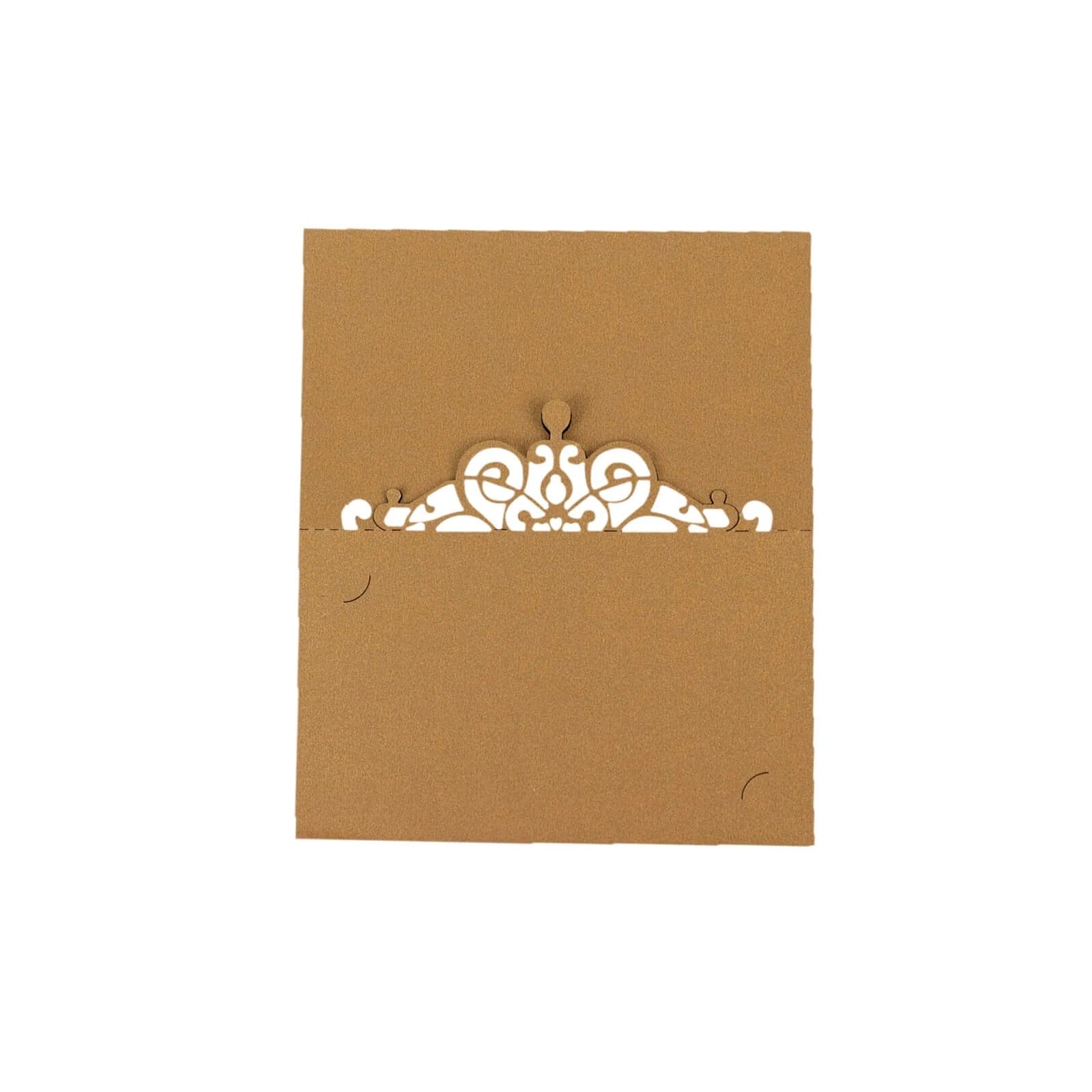 50 Gold Paper Place Cards with Laser Cut Crown Design