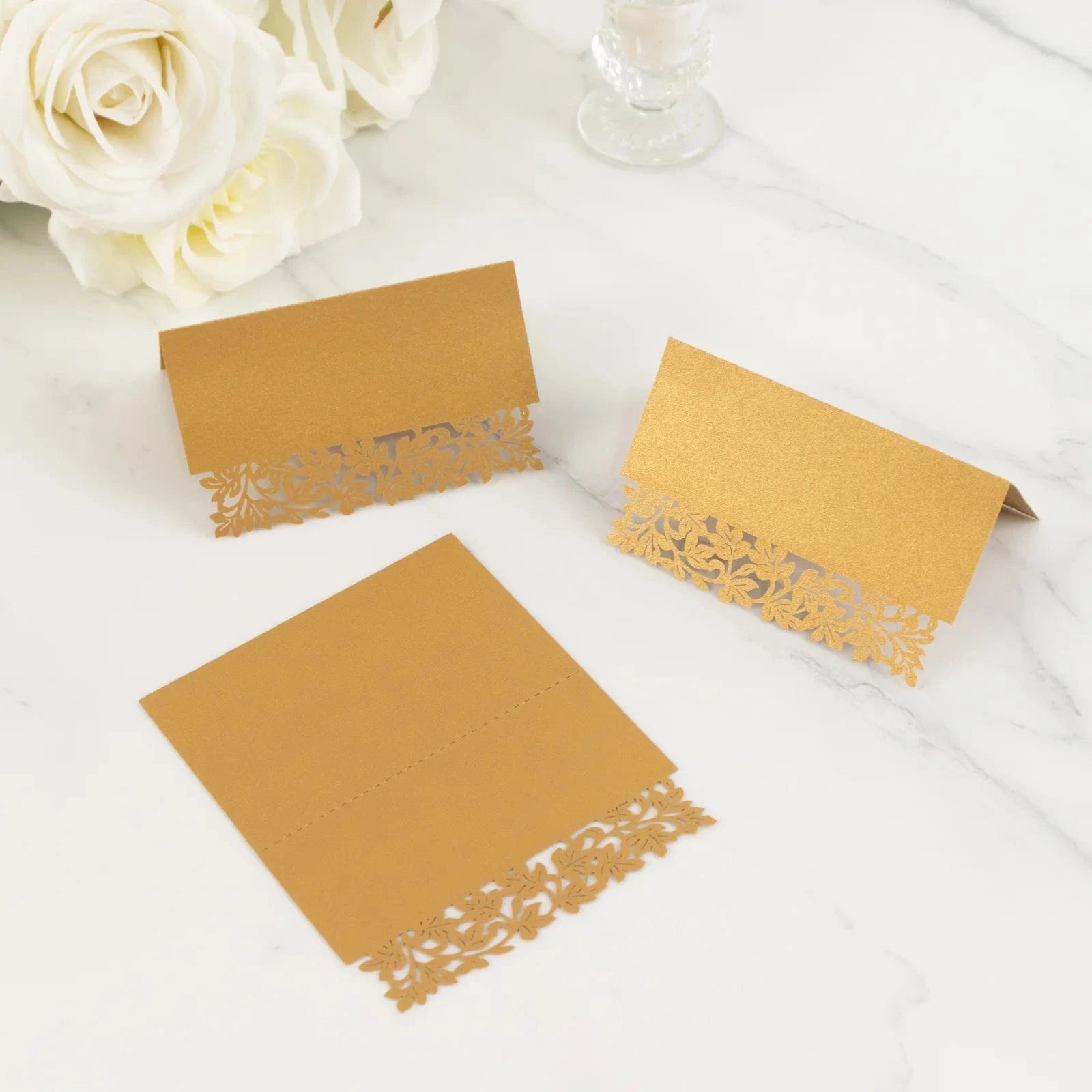 50 Laser Cut Leaf Vine Design Paper Table Name Place Cards
