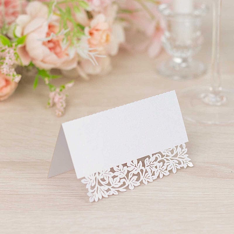 50 Laser Cut Leaf Vine Design Paper Table Name Place Cards