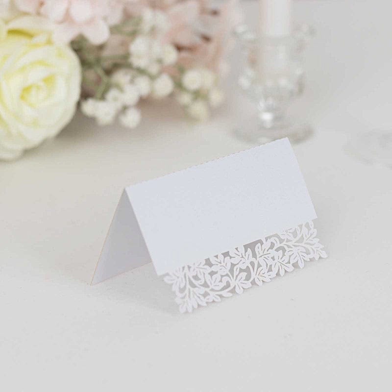 50 Laser Cut Leaf Vine Design Paper Table Name Place Cards