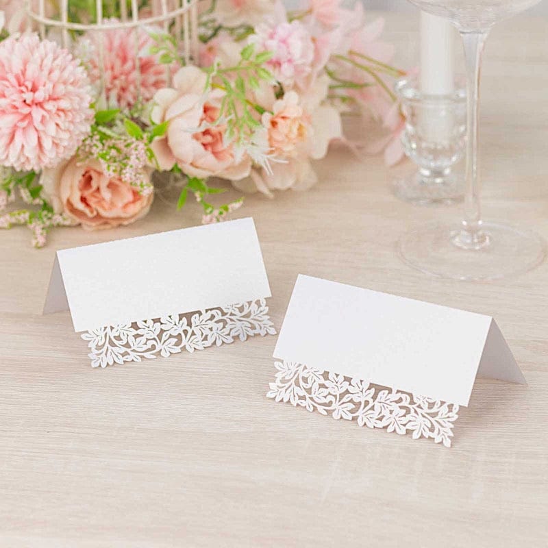 50 Laser Cut Leaf Vine Design Paper Table Name Place Cards