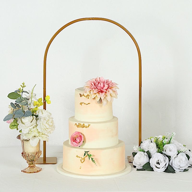 Gold 35 in Metal Flower Stand with Rounded Top Table Arch Centerpiece