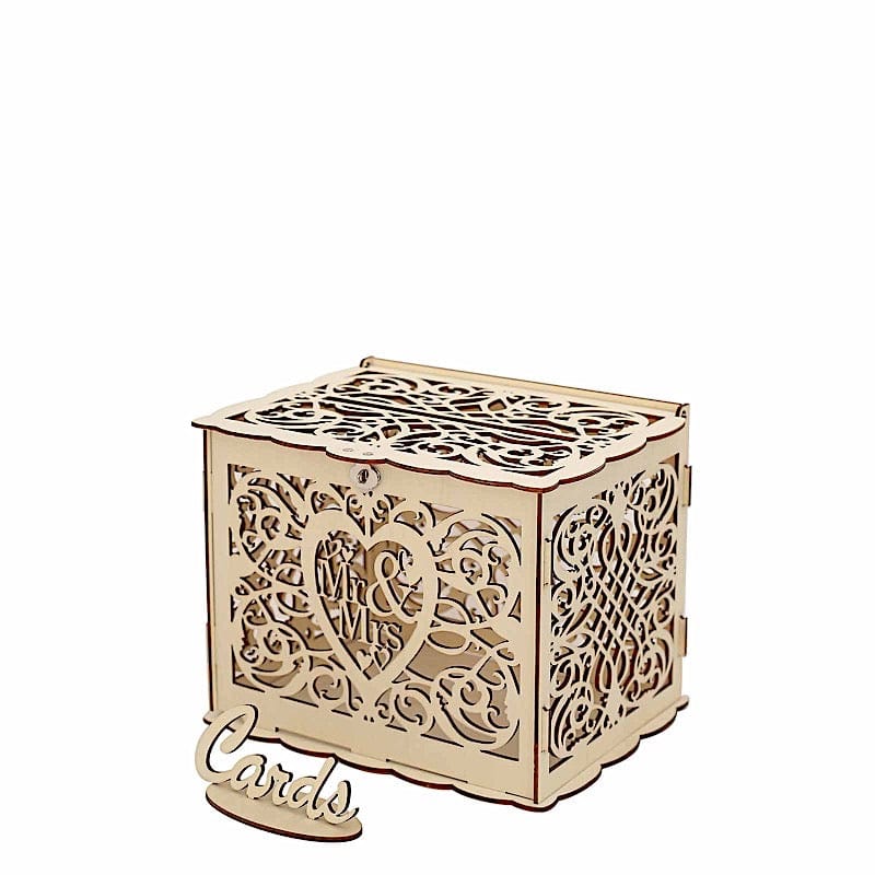 Personalized Wedding Card Drop Box Engraved Slidetop Wood 