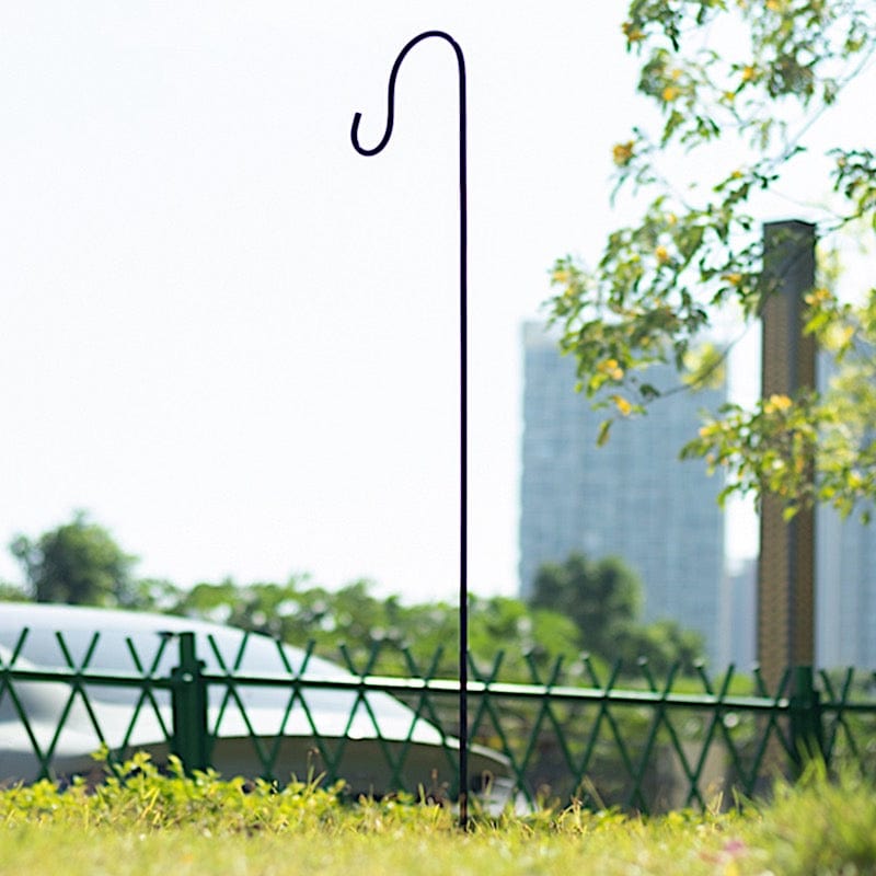 10 Black 46 in Metal Shepherds Hook Plant Hanger Stands