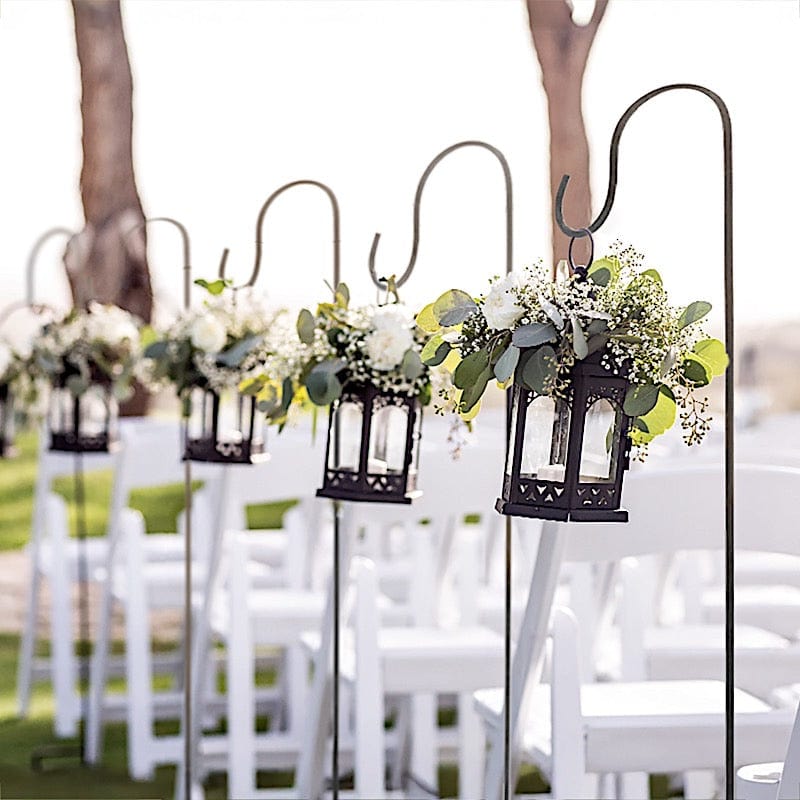 10 Black 46 in Metal Shepherds Hook Plant Hanger Stands