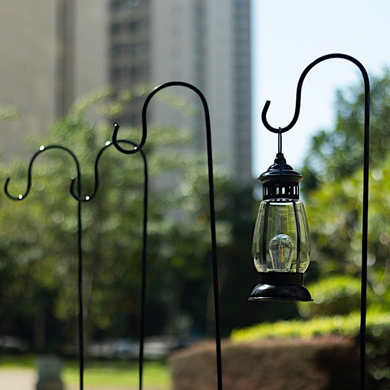 10 Black 46 in Metal Shepherds Hook Plant Hanger Stands