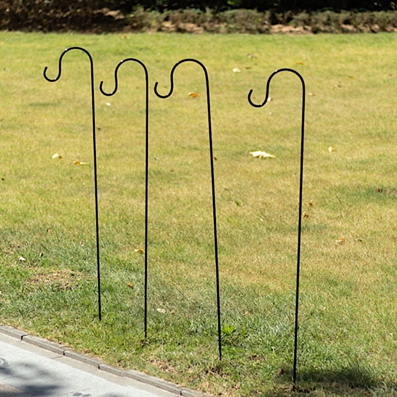 10 Black 46 in Metal Shepherds Hook Plant Hanger Stands