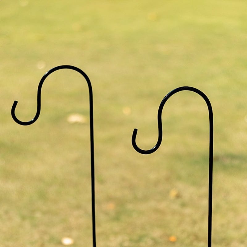 10 Black 46 in Metal Shepherds Hook Plant Hanger Stands