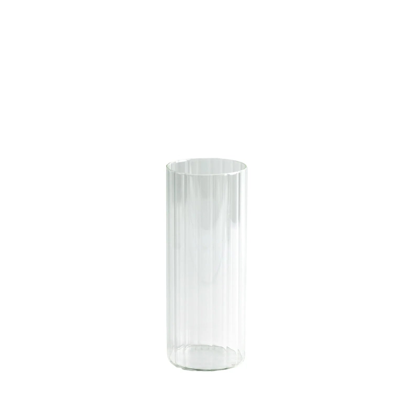 12 Clear 10 in tall Ribbed Cylinder Glass Vases Centerpieces
