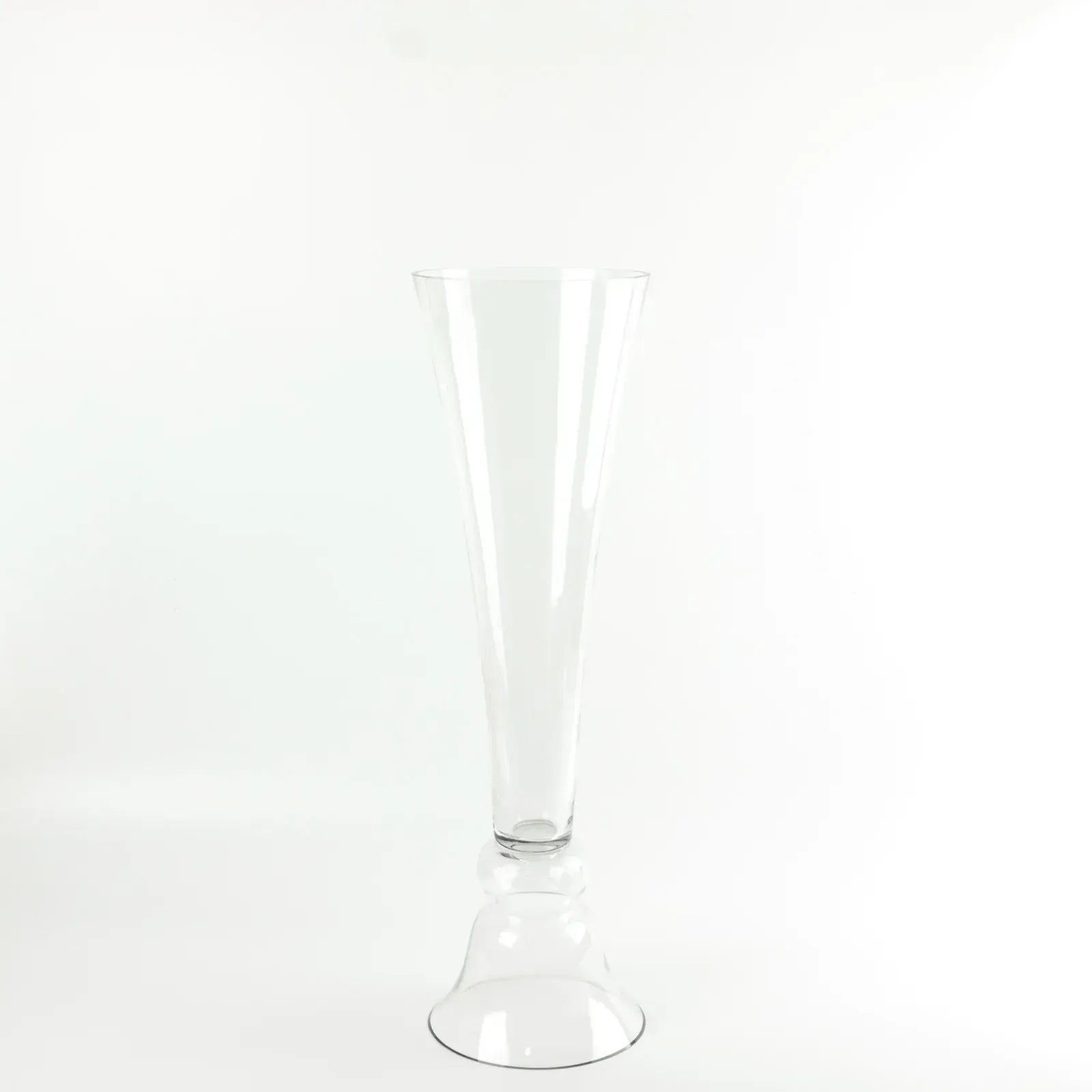 2 Clear 30 in Reversible Glass Trumpet Vases Centerpieces