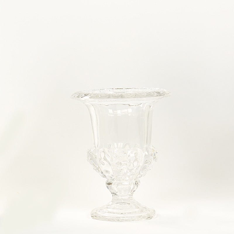 2 Glass 8 in Classic Roman Urn Style Flower Vases