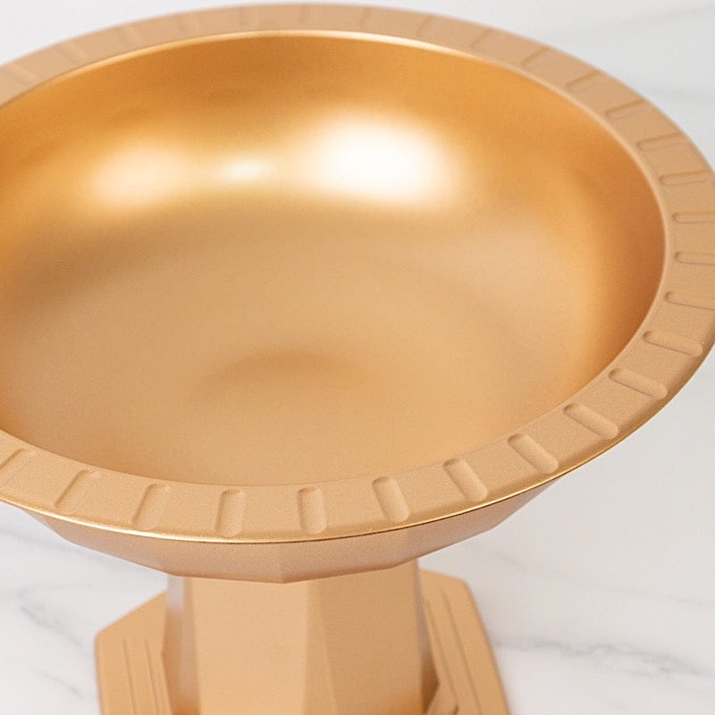 3 Round 10 in Gold Plastic Compote Footed Bowl Vases Roman Style Flower Pedestals
