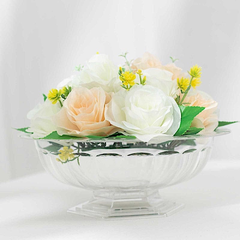 3 Round 10 in Plastic Compote Vases Roman Style Flower Pedestals